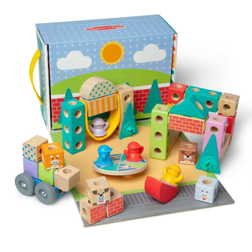 Blocos de construção Toy Melissa & Doug Blockables™ Town 73 unidades