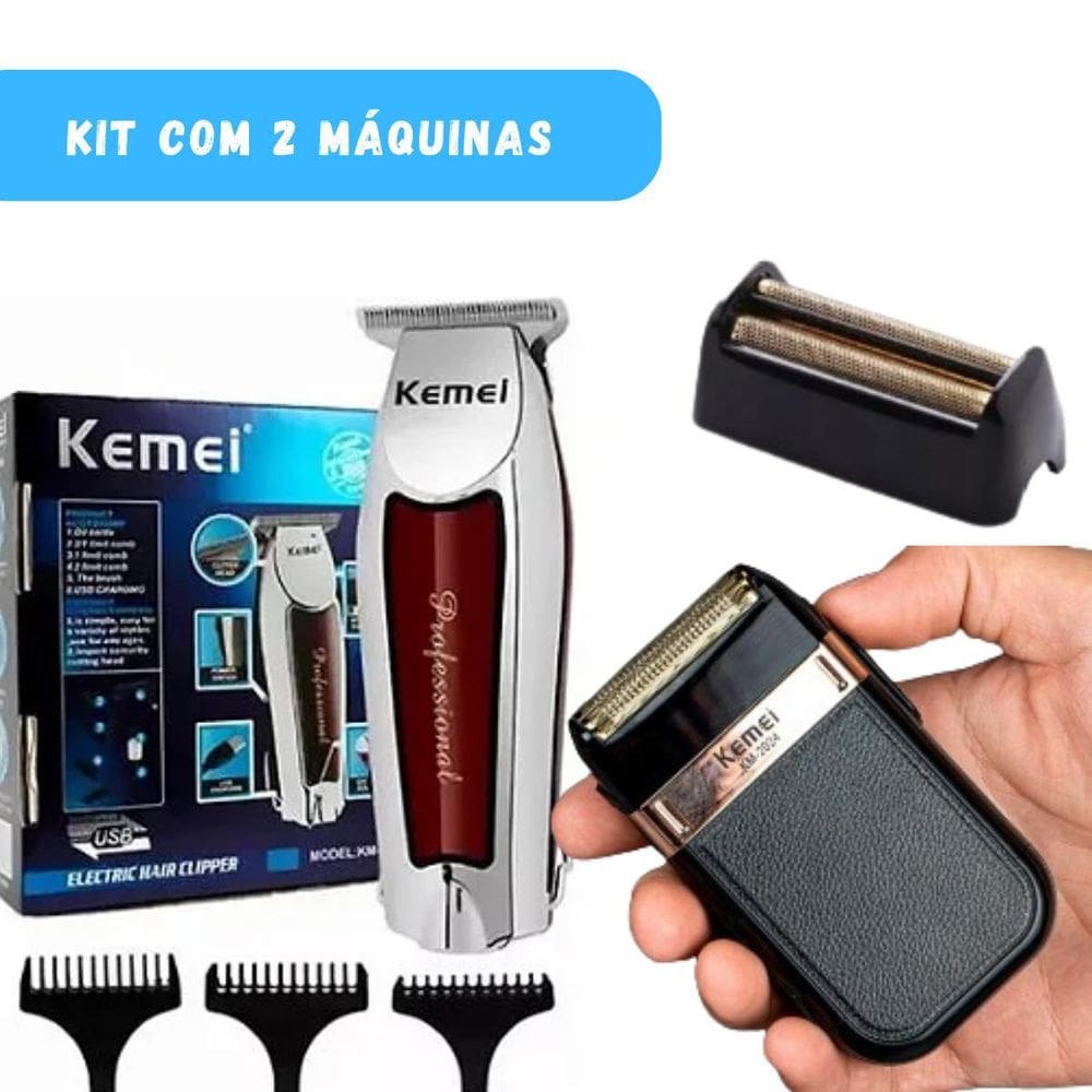 Kit Cuidado Masculino Kemei 2024 + 9164 Resultados Rápidos