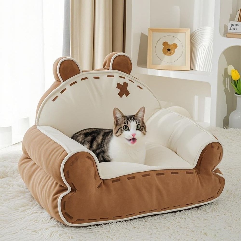 Sofá-cama Cat Sofá para animais de estimação para gatos domésticos de até 9 kg, 63 cm