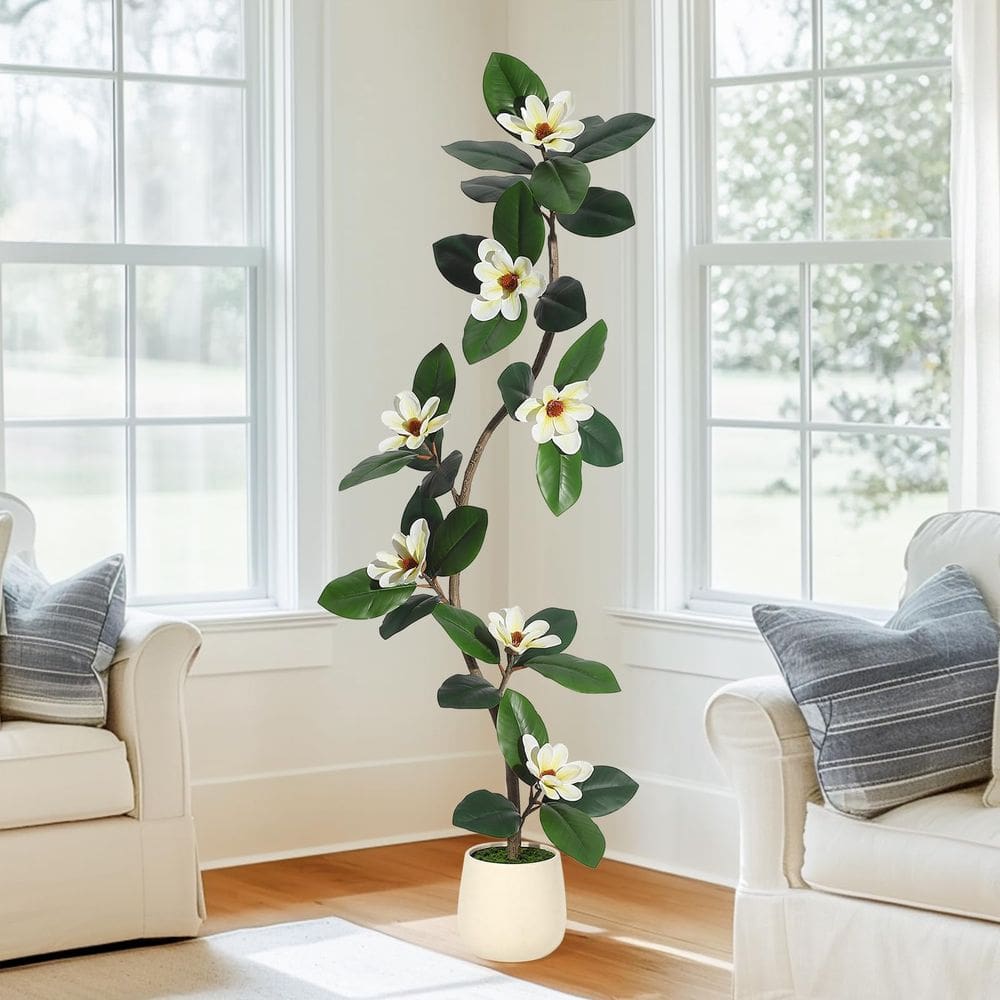 Árvore artificial GarveeHome Rubber Tree 1,5 m com vaso