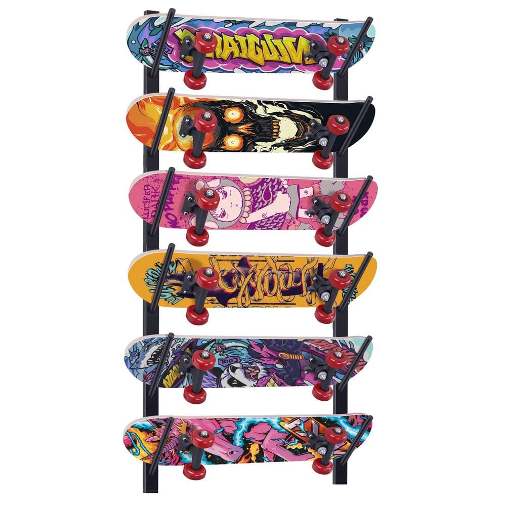 Rack de snowboard Tongyuyan, suporte de parede para skate de 6 camadas, preto