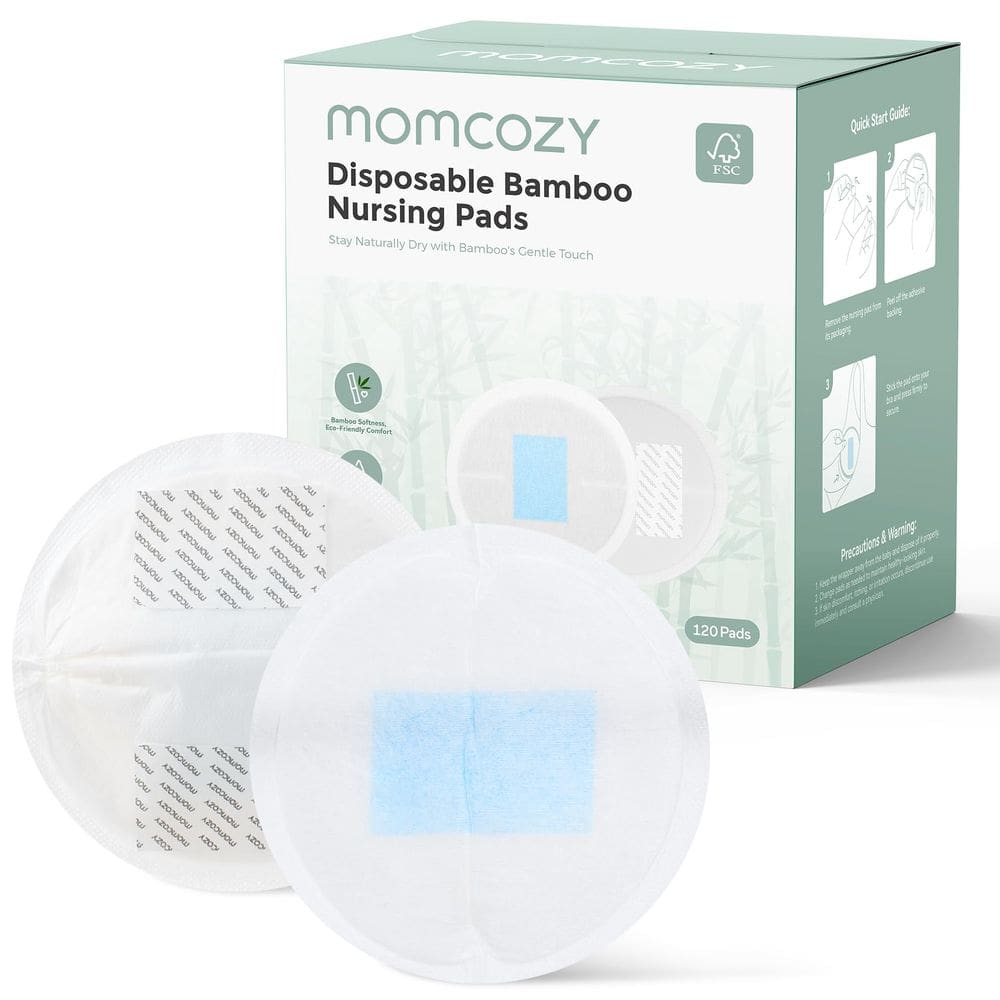 Almofadas de amamentação descartáveis Momcozy Bamboo 120 Count