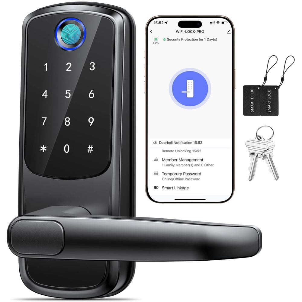 Entrada sem chave Smart Lock SohoTeco com alça WiFi Deadbolt