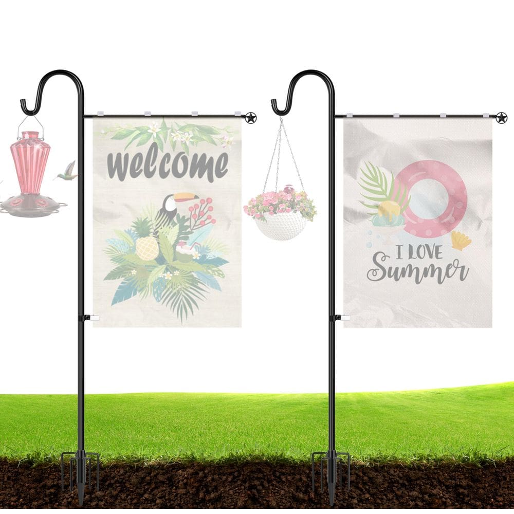 Suporte de bandeira de jardim Ottsuls Heavy Duty com gancho Shepherd de 1,5 m