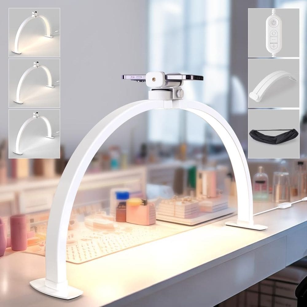 Luz de mesa Nail Lavinda Dobrável Half Moon 48W 3000-6000K