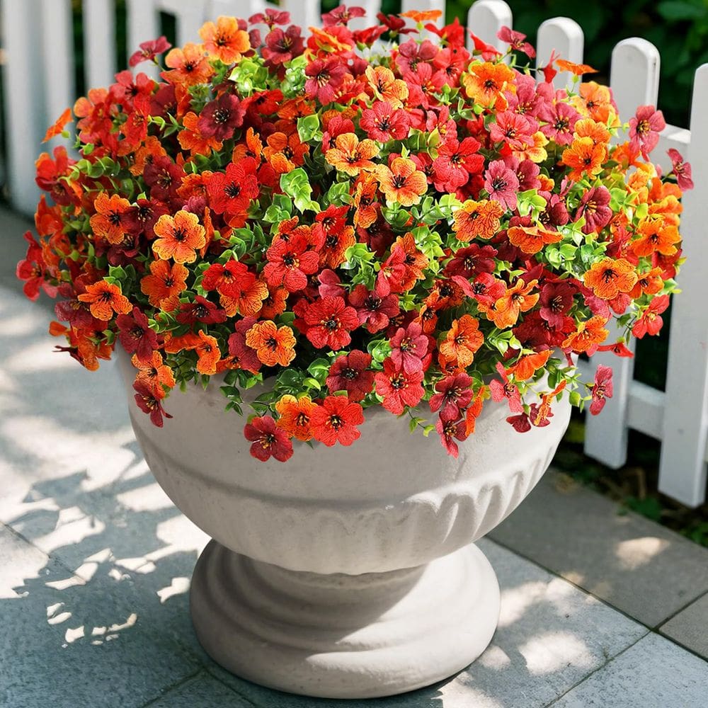 Flores artificiais Hrobek para decoração de exteriores 12 pacotes
