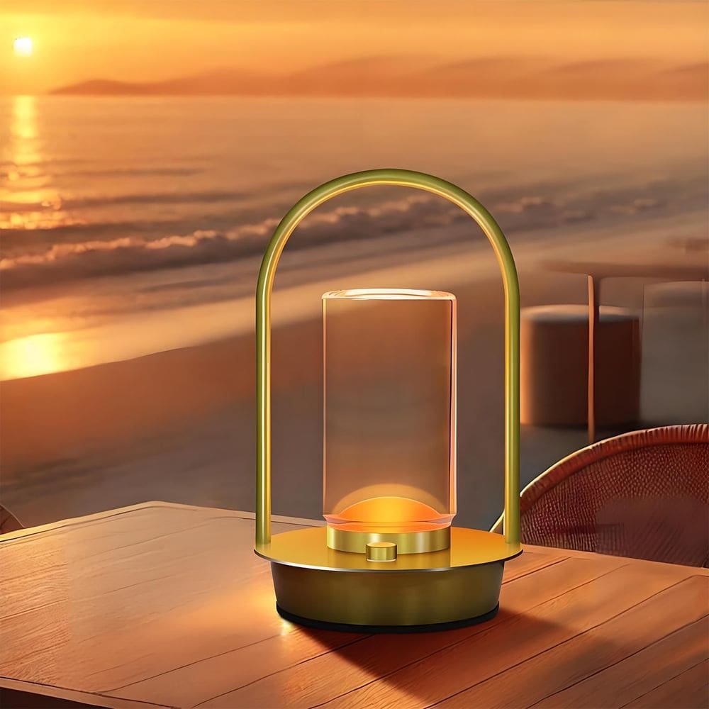 Candeeiro de mesa AOTEAM Portátil Metal Crystal Recarregável