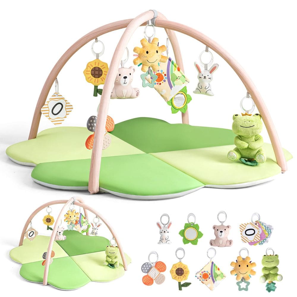Baby Play Mat Monniebaby Tummy Time Sensory 0-9 meses ou mais com brinquedos