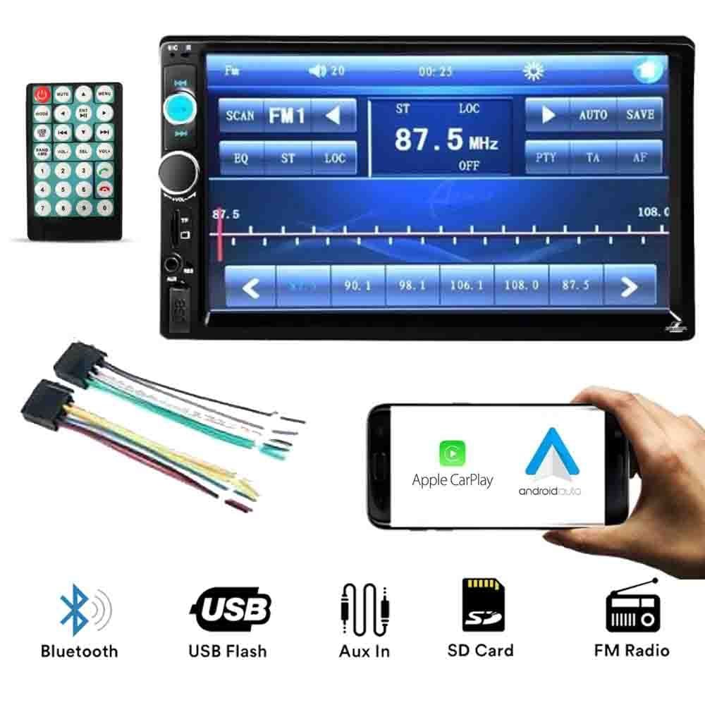Cental Multimidia 7\" MP5 USB Aux SD Cad Android Espelhamento