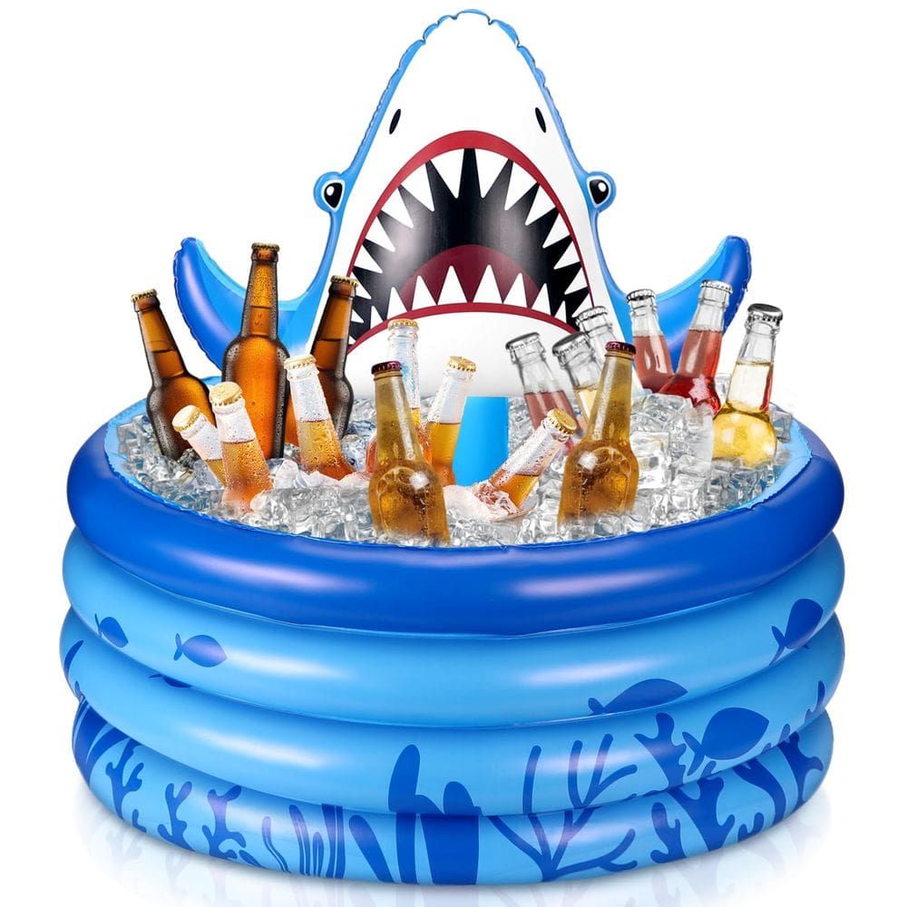 Refrigerador inflável Bencailor Shark Party Decorations Blue