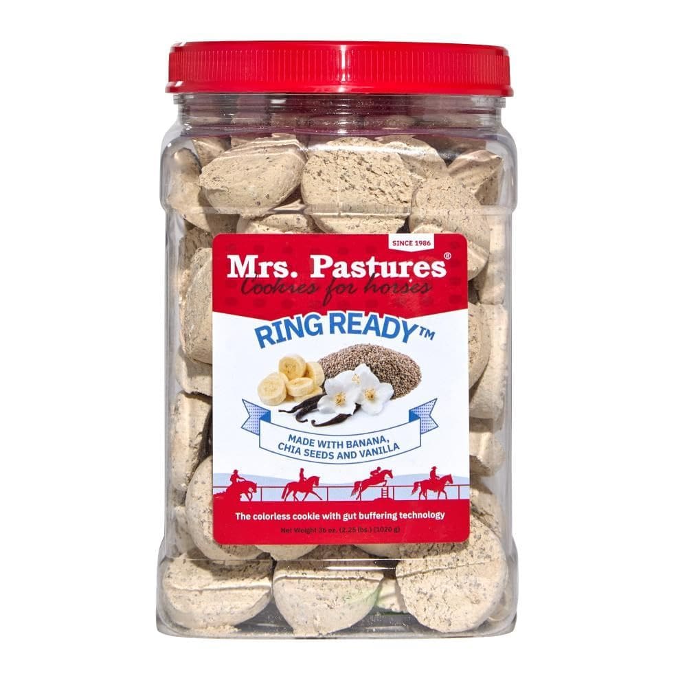 Frasco Horse Treats Mrs. Pastures Ring Ready Premium de 946 ml