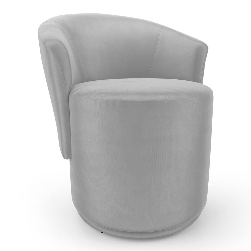 Poltrona Orgânica Living Mavi Fixa Veludo Cinza Claro - Desk Design