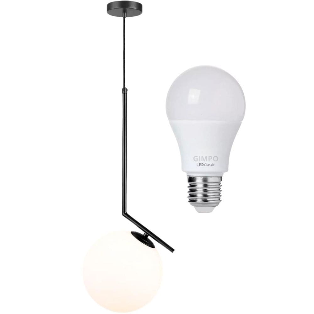 Luminária Pendente Jabuticaba 45Cm Angular Globo Vidro 15Cm