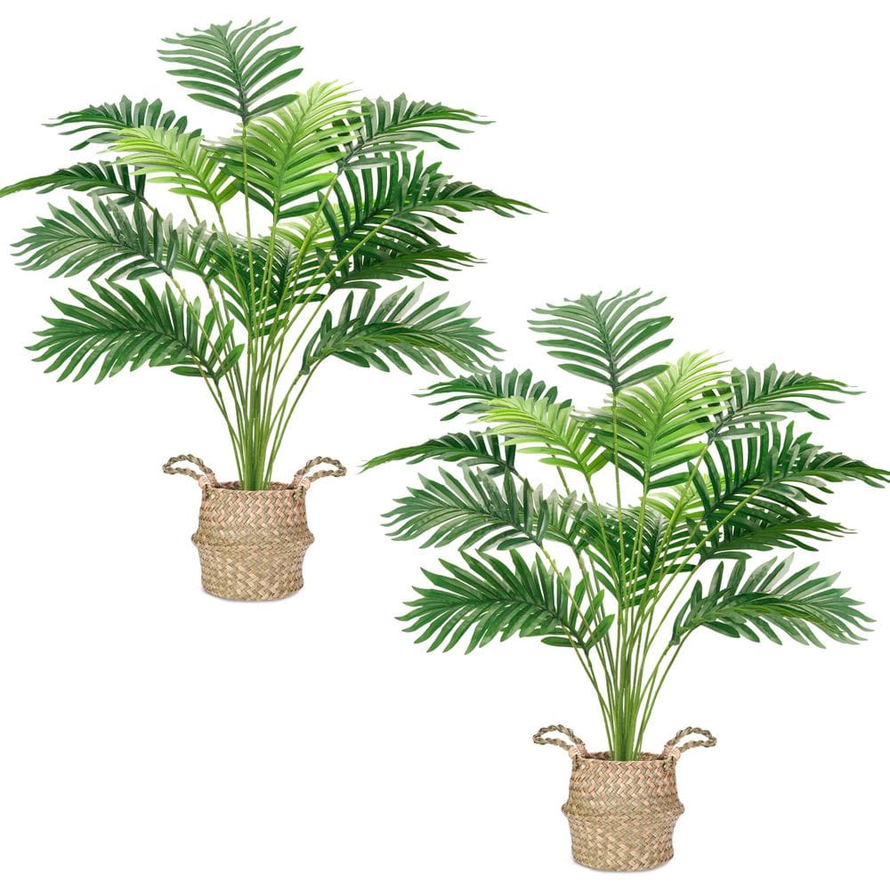 Palmeira artificial Der Rose Areca com cestos tecidos à mão