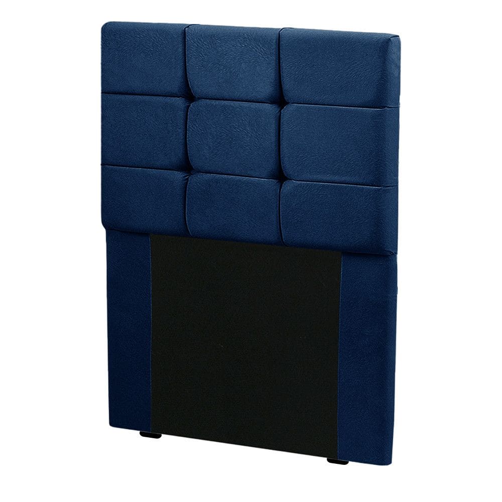 Cabeceira Para Cama De Solteiro 90cm Julia Veludo Azul