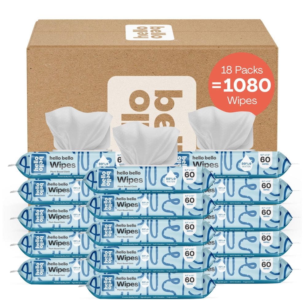 Lenços umedecidos para bebês Hello Bello Extra Gentle, sem perfume, 1080 unidades