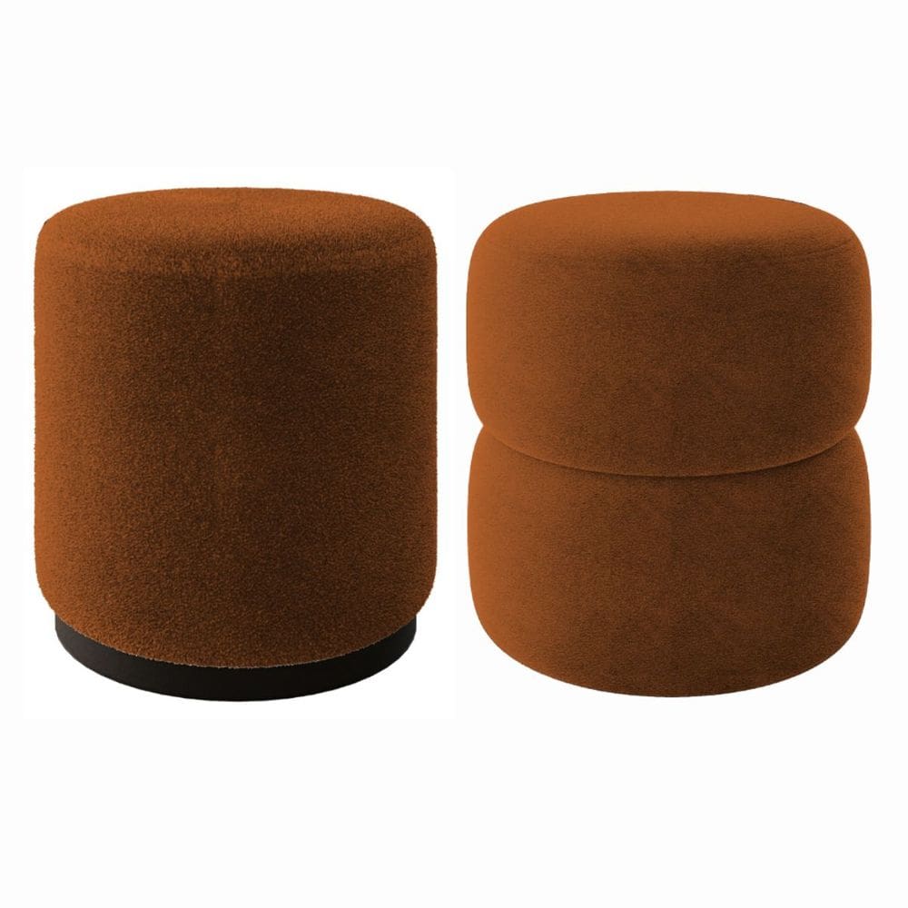 Kit 2 Puff Decorativo Estofado Para Sala de Estar Bali