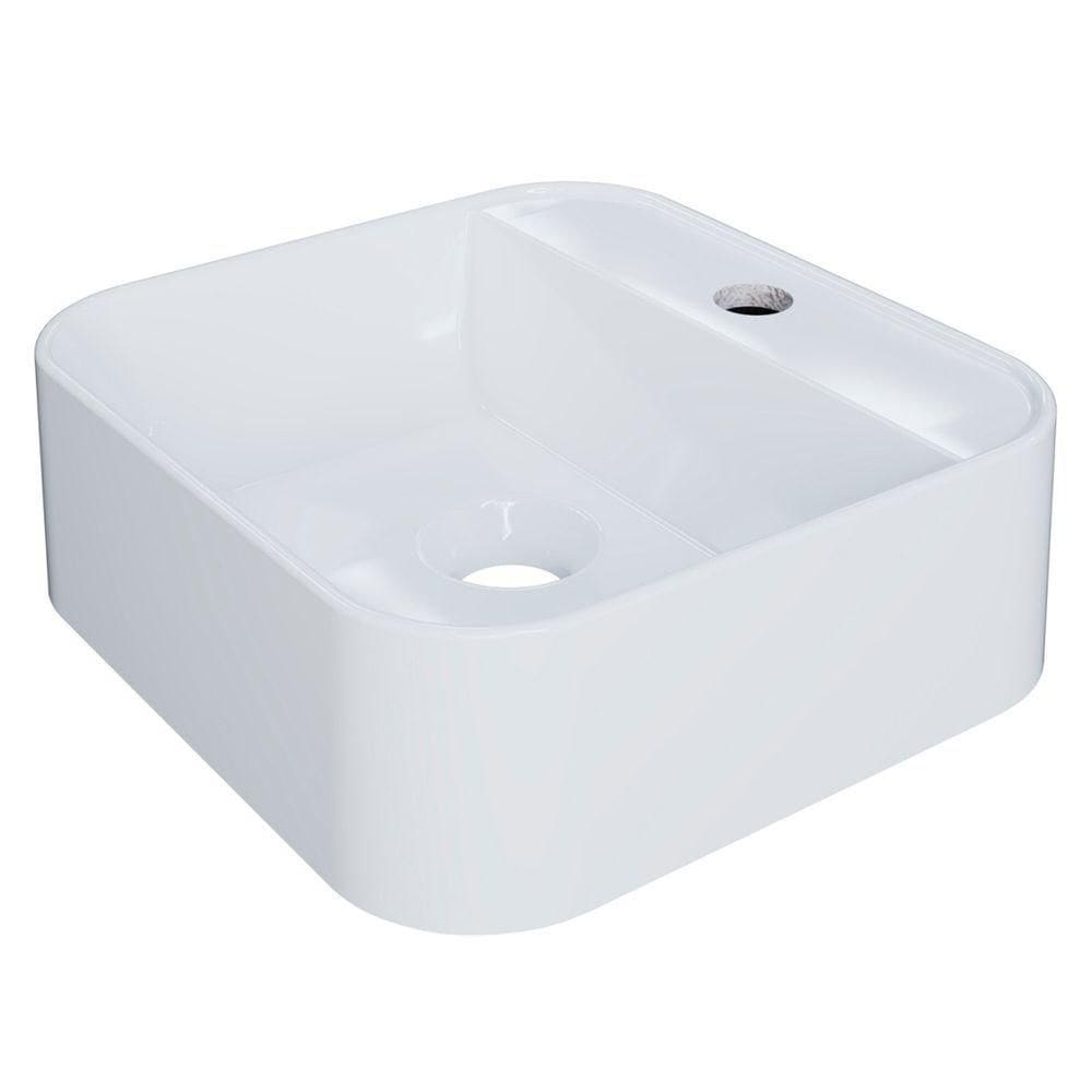 Cuba Pia Para Banheiro Quadrada 32cm ágata C08 Branco Mpozenato