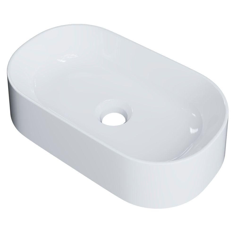 Cuba Pia De Apoio Para Banheiro Oval 43cm Hera C08 Branco Mpozenato