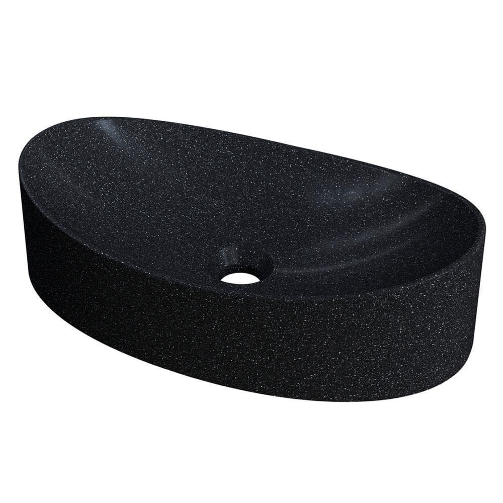 Cuba Pia Para Banheiro Oval Canoa 46cm Tânia C08 Preto Granit Mpozenato