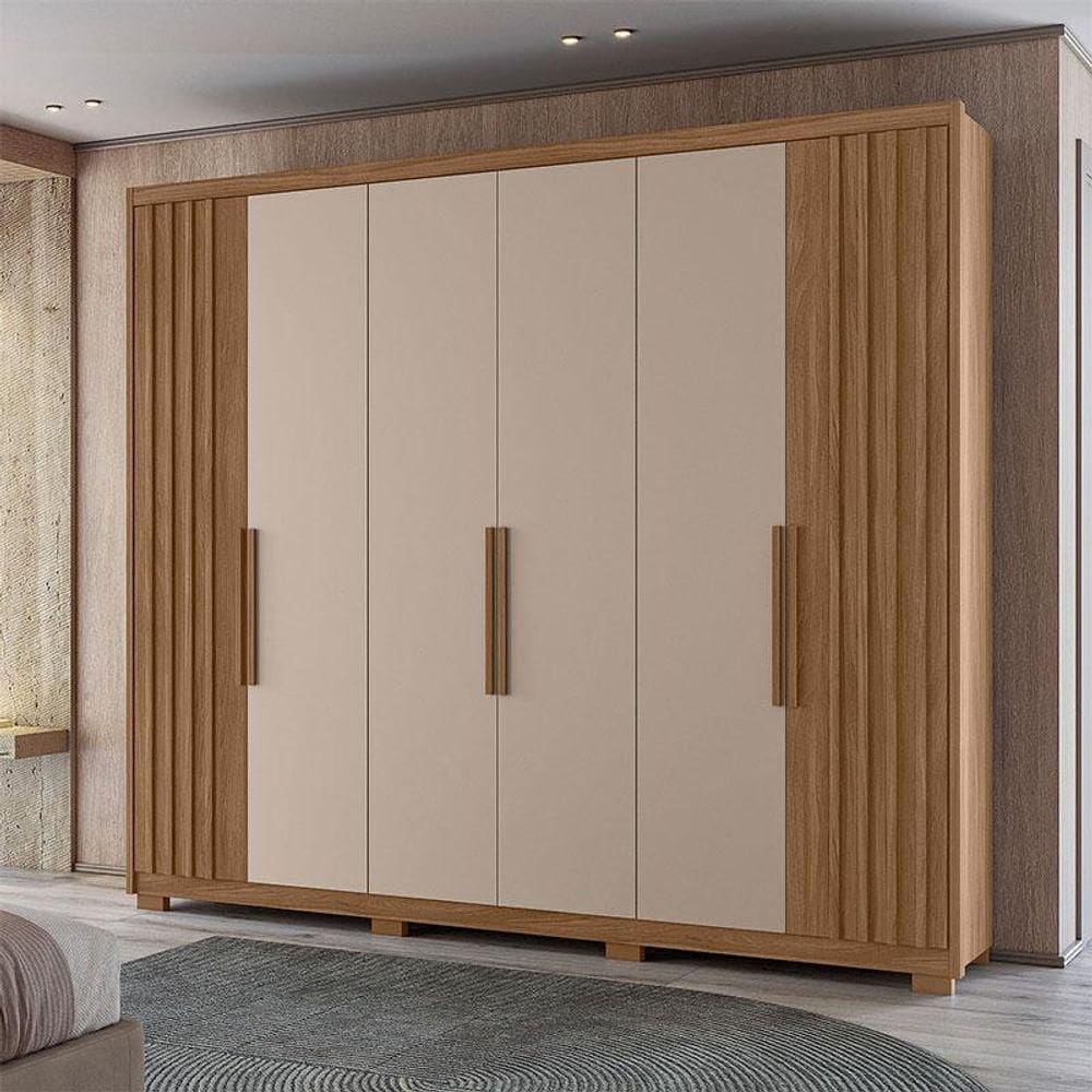 Guarda Roupa Casal Ambiente Araguaia 6 Portas Carvalho Fendi - Moval