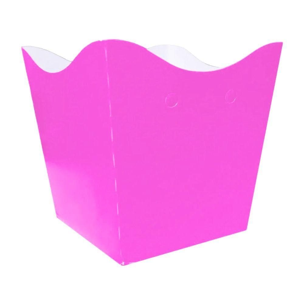 Cachepot De Papel Liso Rosa Neon Pequeno - 10 Unidades