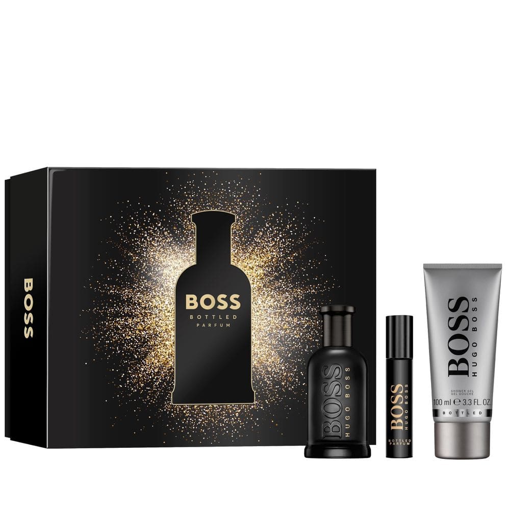 Conjunto de perfume de presente Hugo Boss BOSS Bottled Parfum para homens, 3 peças