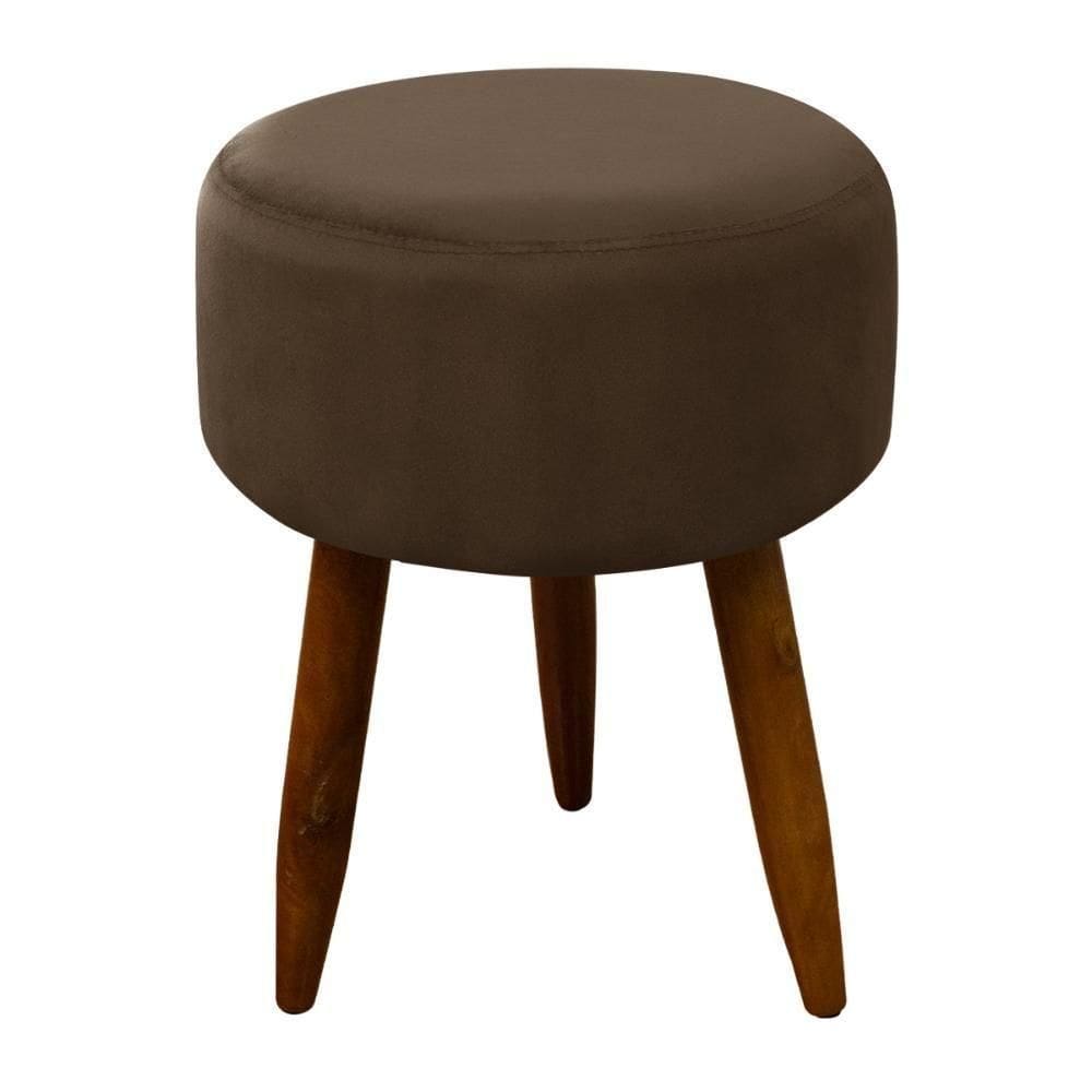 Puff Banqueta Decorativo Pés Madeira Claro Marrom Claro