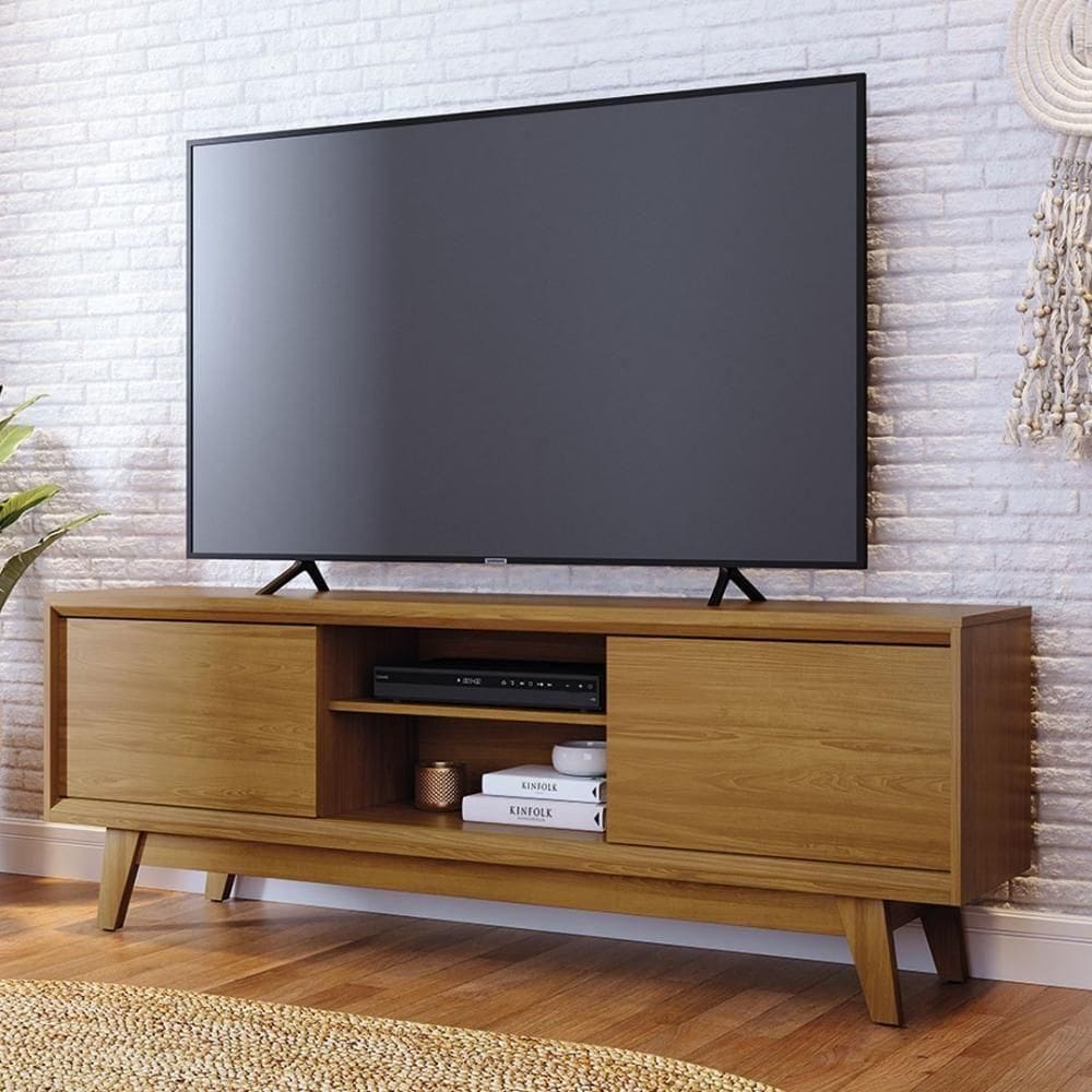 Rack Bancada 2 Portas Tvs Até 65 Polegadas Atlas - Cumaru Cumaru
