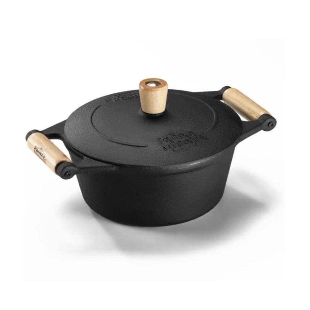 Caçarola Tradição 16 Cm 1,2 L Em Ferro Fundido E Alça De Madeira Panela Mineira