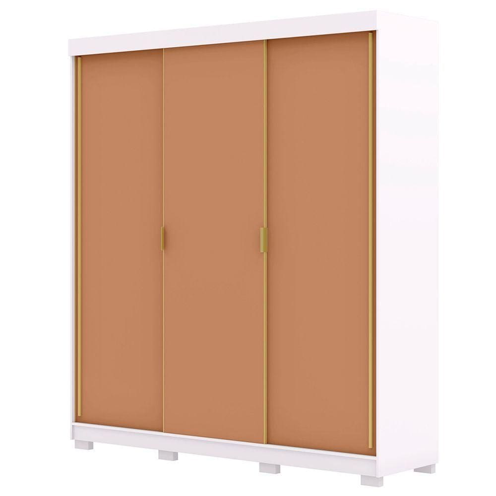 Guarda Roupa Casal 200cm 3 Portas Porto Branco Camarim Vila Rica