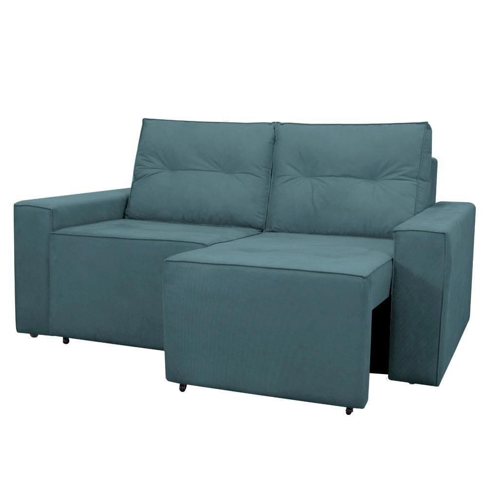 Sofá Retrátil 2 Lugares 1,80 Confortável Polo Azul
