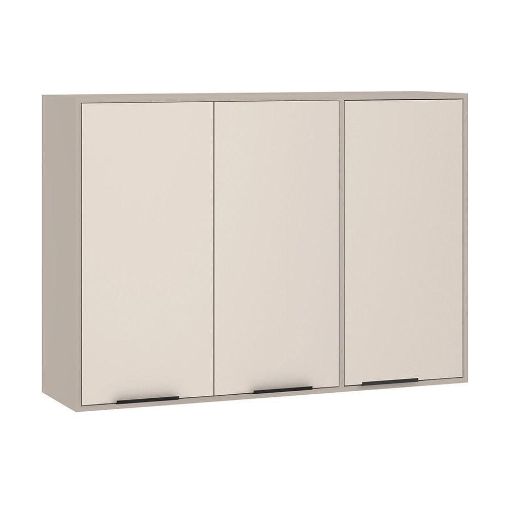 Armário Aéreo 120cm 3 Portas Stylo Luciane Móveis Cinammon-beige