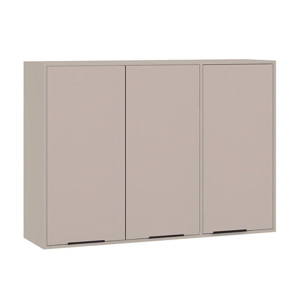 Armário Aéreo 120cm 3 Portas Stylo Luciane Móveis Cinammon