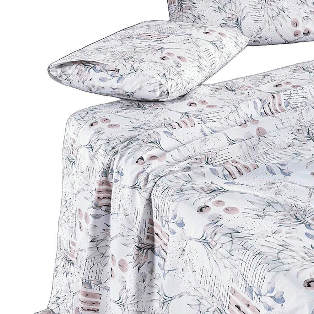 Jogo De Cama Lençol Casal Sensuale Percale 200 Fios 4 Peças - Protea - 80% Algodão, 20% Poliéster