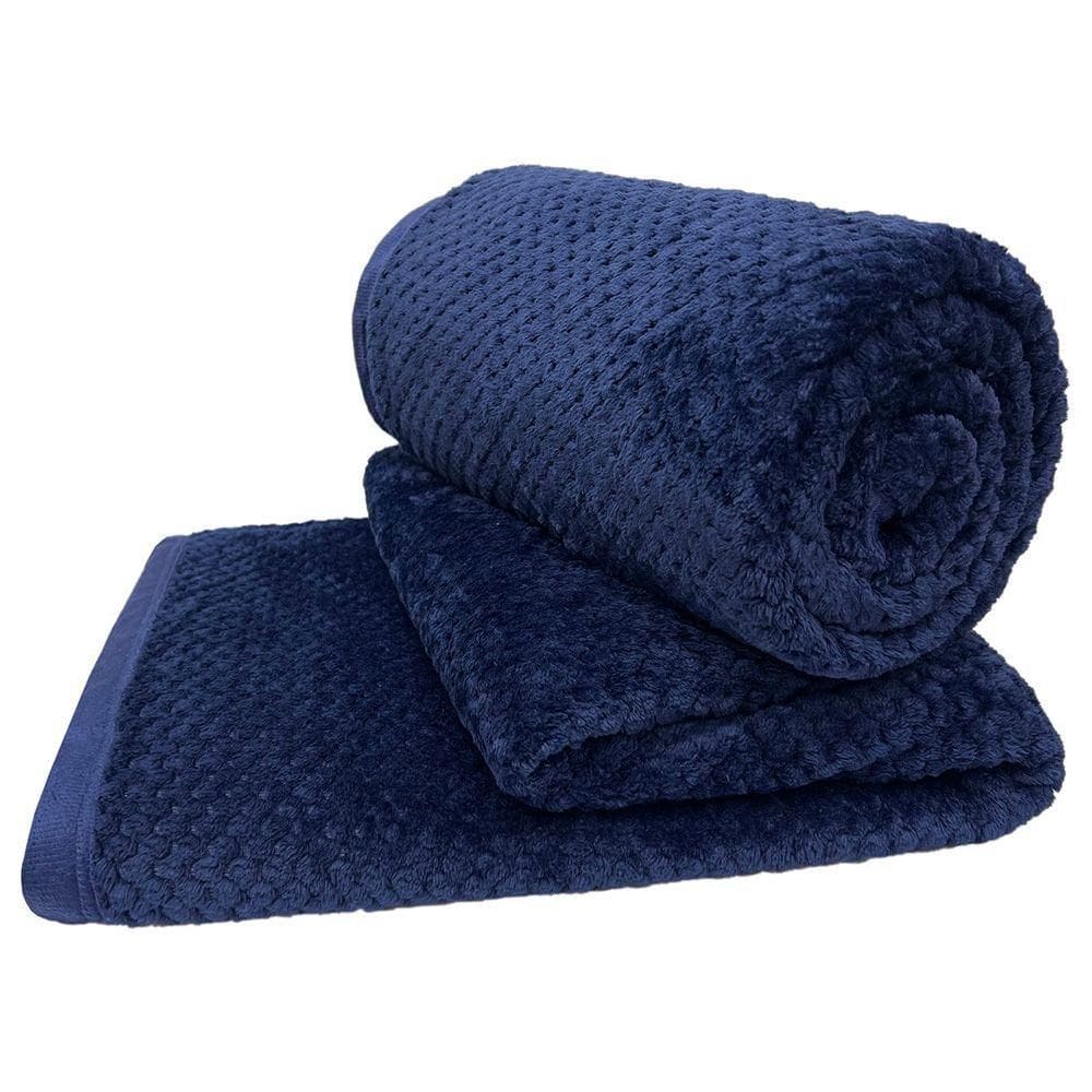 Cobertor Manta Elite Queen Ultrasoft Dupla Face - Marinho - 100% Poliéster