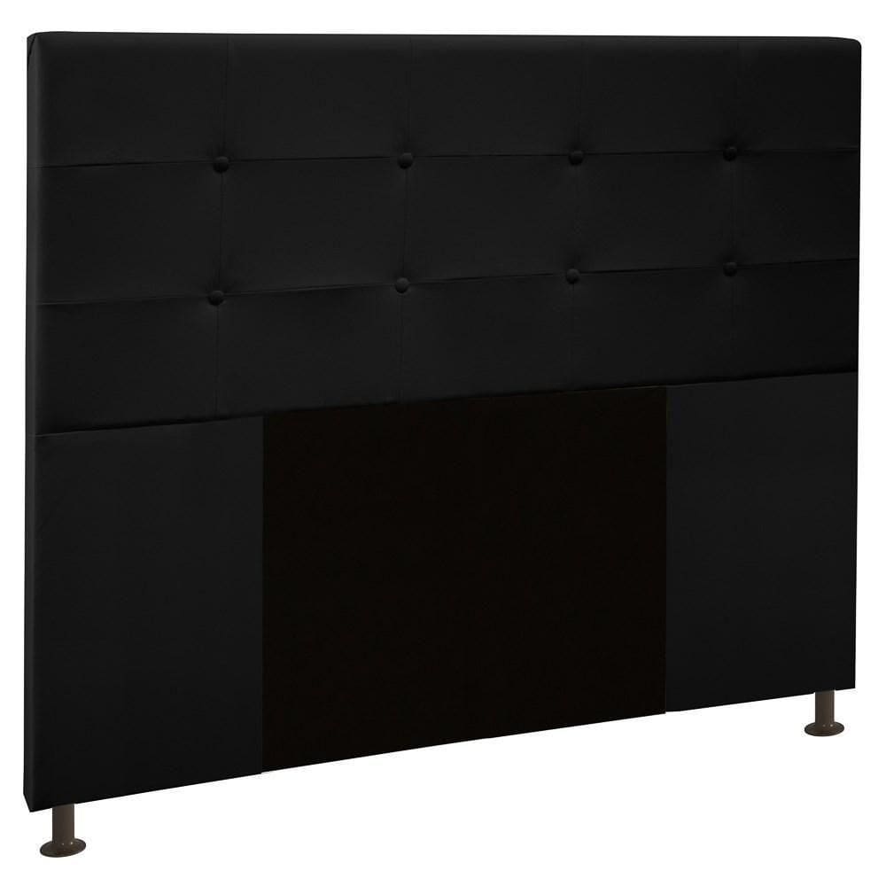 Cabeceira Cama Casal Queen 160cm Safira Sintético I02 Preto - Mpozenato
