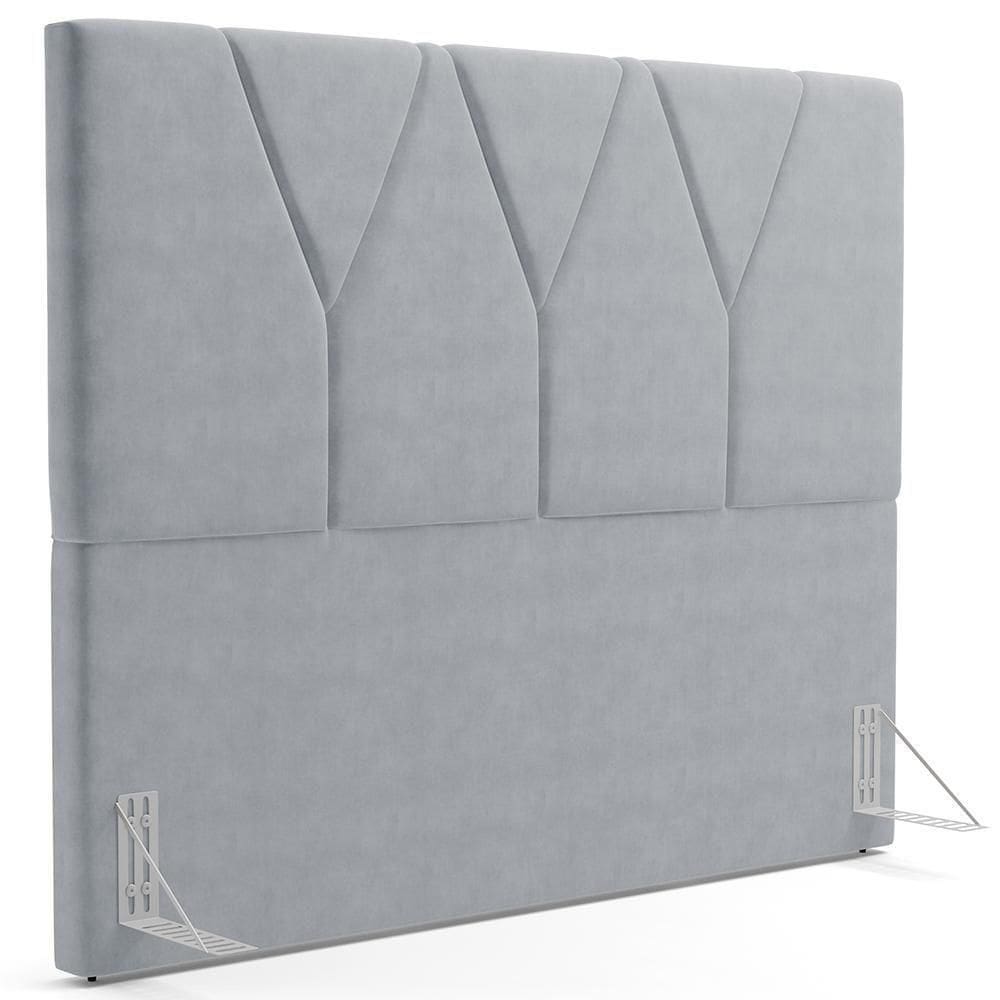 Cabeceira Cama Solteiro 100cm Aura Suede W01 Cinza - Mpozenato
