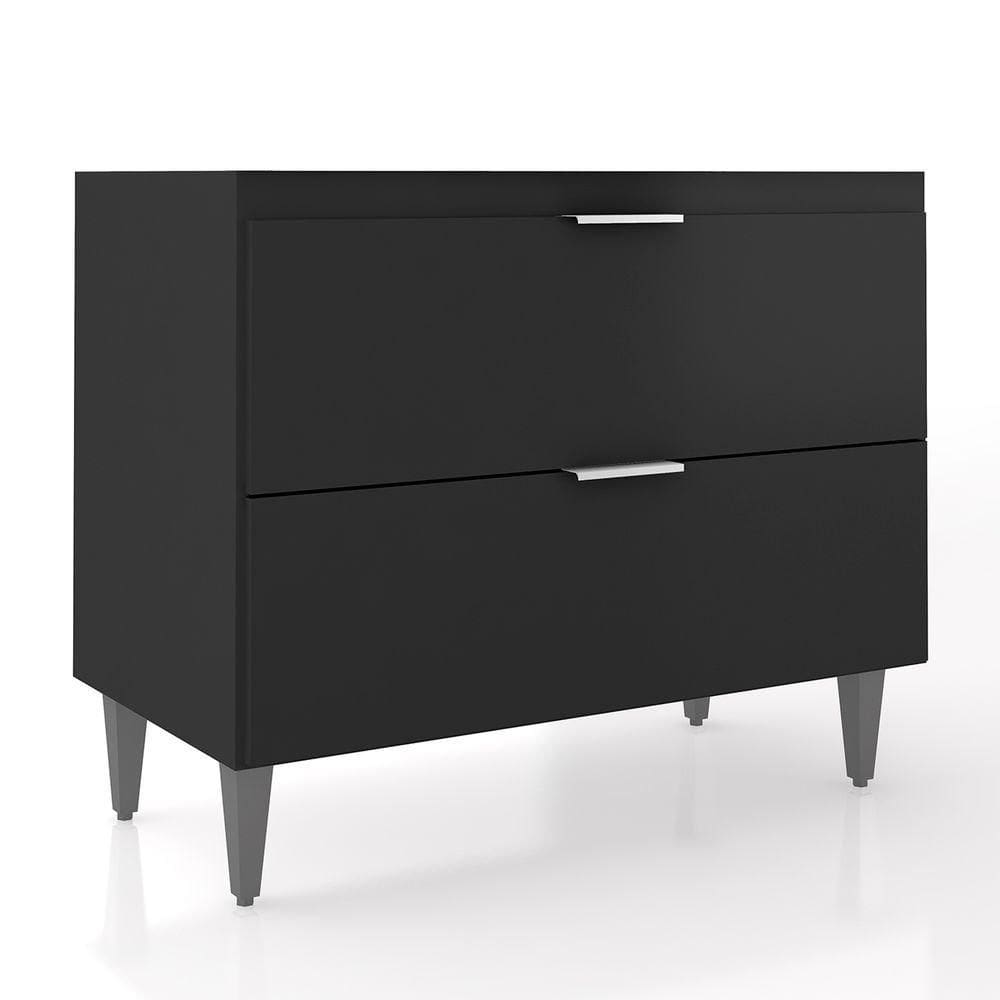 Balcão Para Pia 100cm Sem Tampo Pérola Z34 Preto Mpozenato