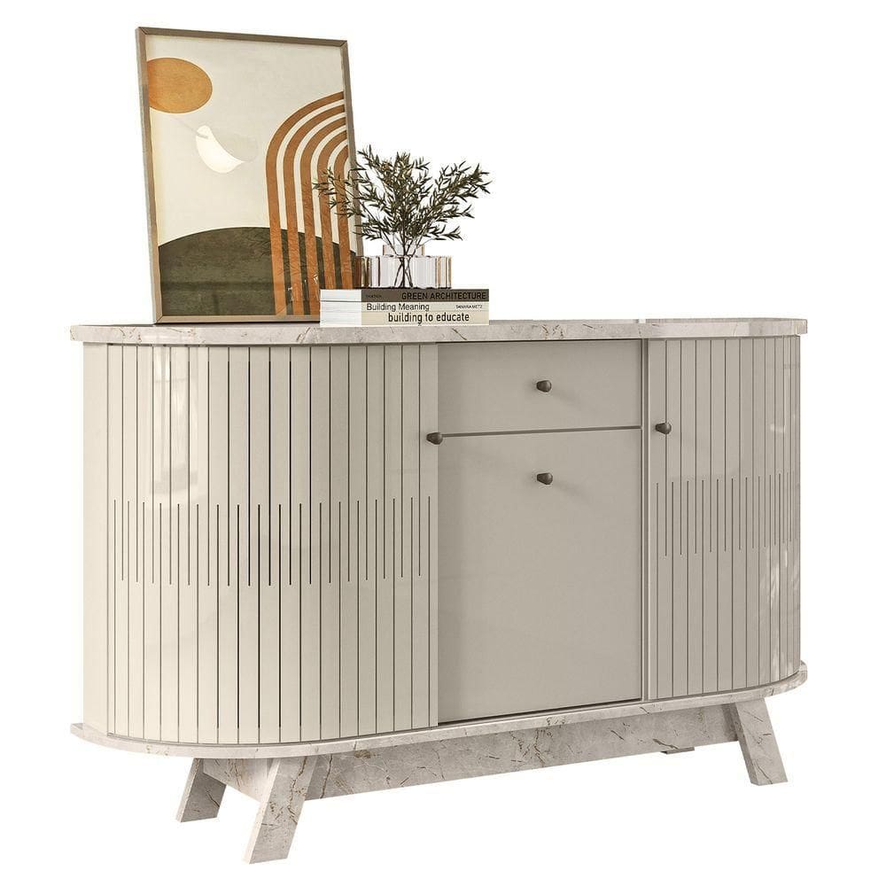 Buffet Aparador Sala De Estar 135cm Toni Z10 Off Calacata Mpozenato