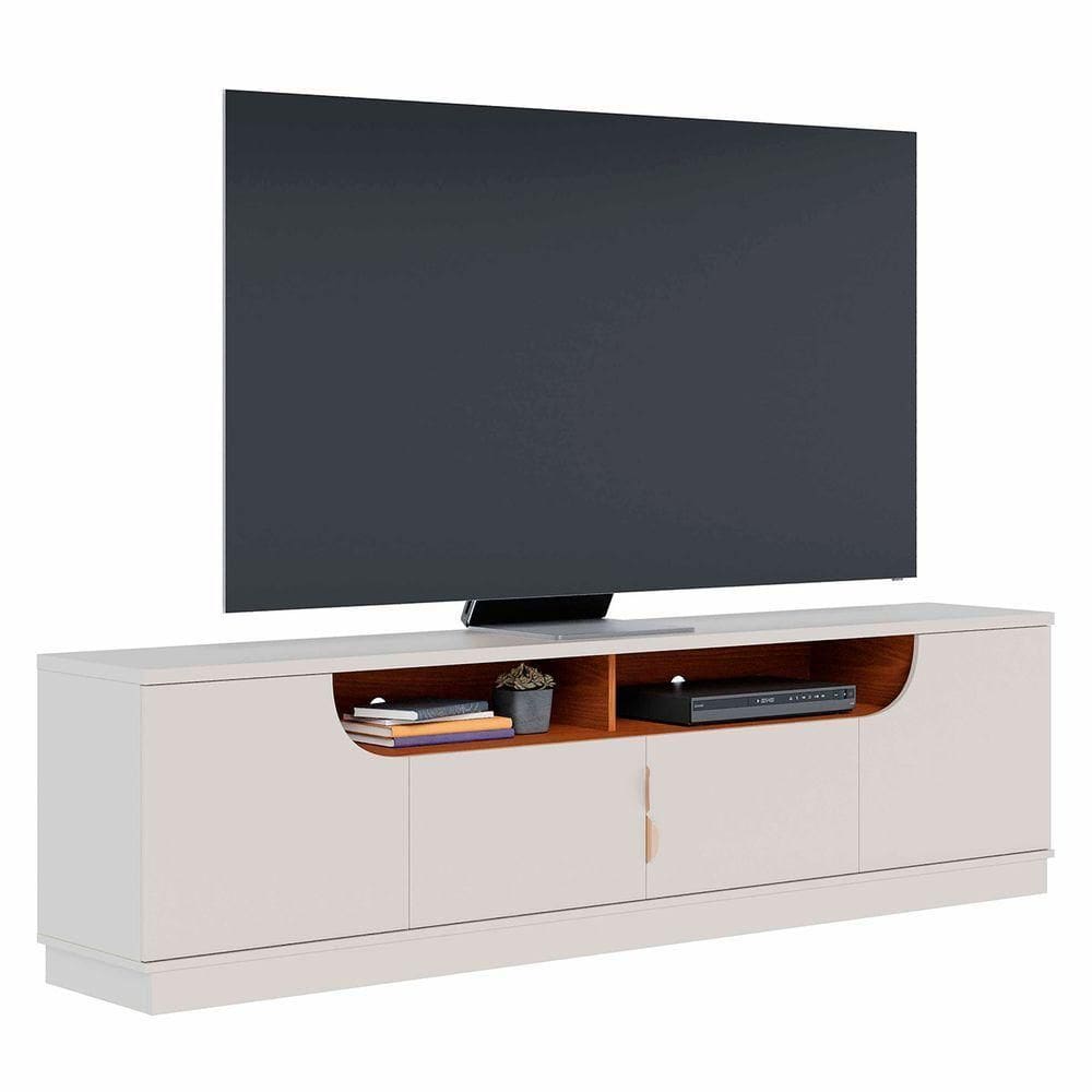 Rack Bancada Para 75 Pol 200cm Brescia Off White Freijó C05 Mpozenato