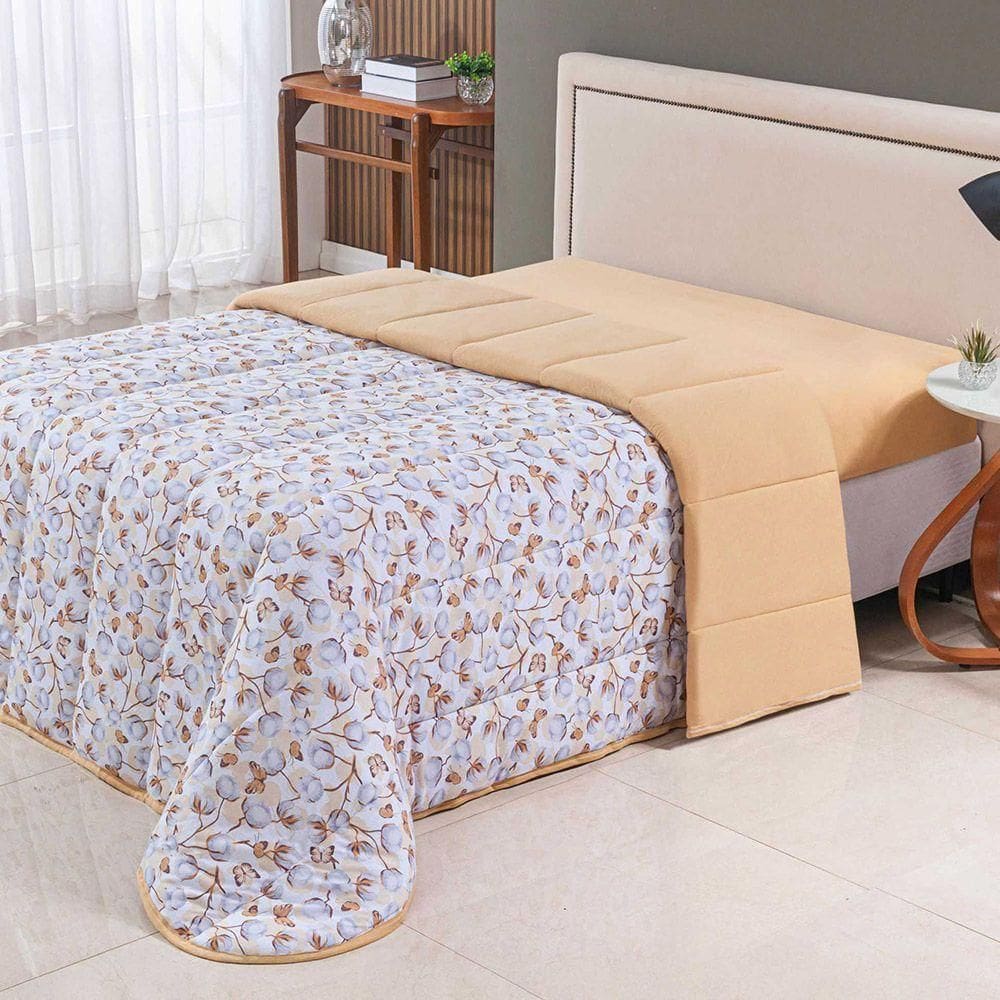 Edredom Coberdrom Sonho Bom King Em Malha - Amarelo - 100% Algodão