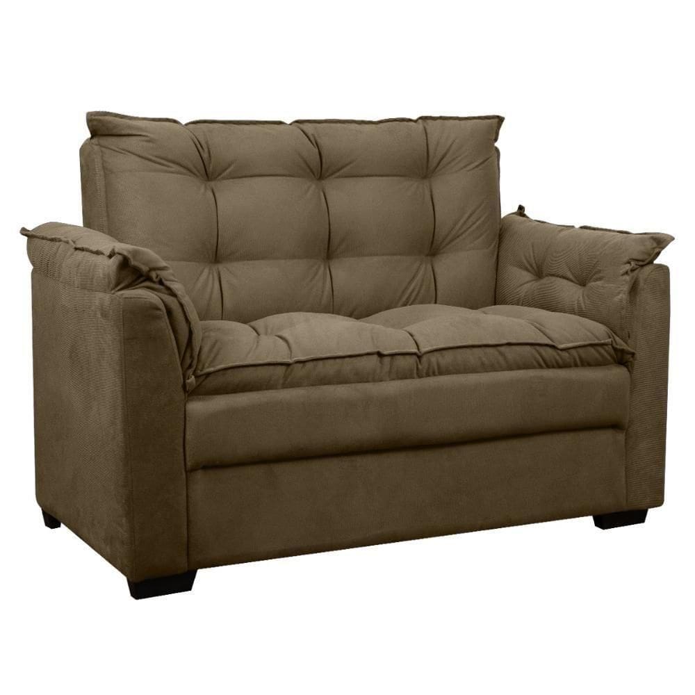 Sofá Confortável 1,40 Pequeno Compacto Small Claro Marrom Claro