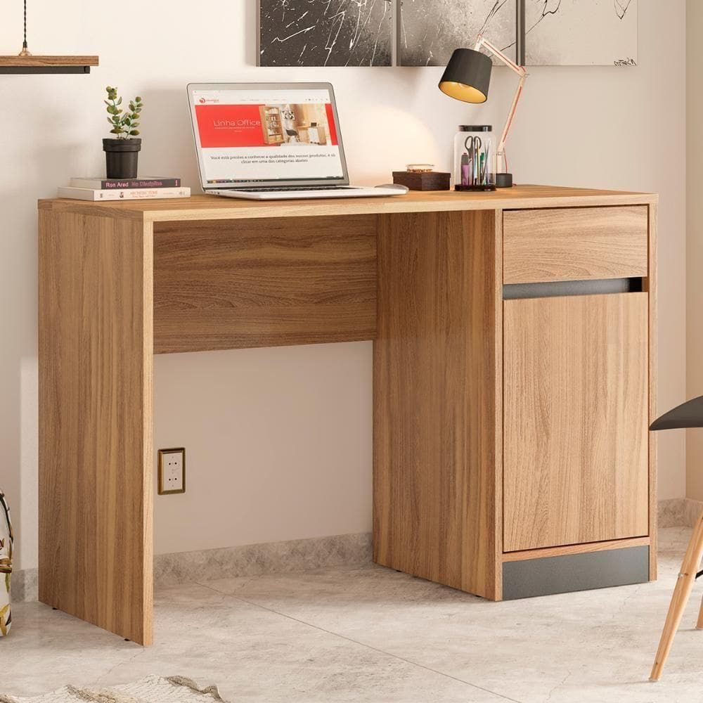 Escrivaninha 1 Porta 1 Gaveta Office Morada - Amendola Grafito
