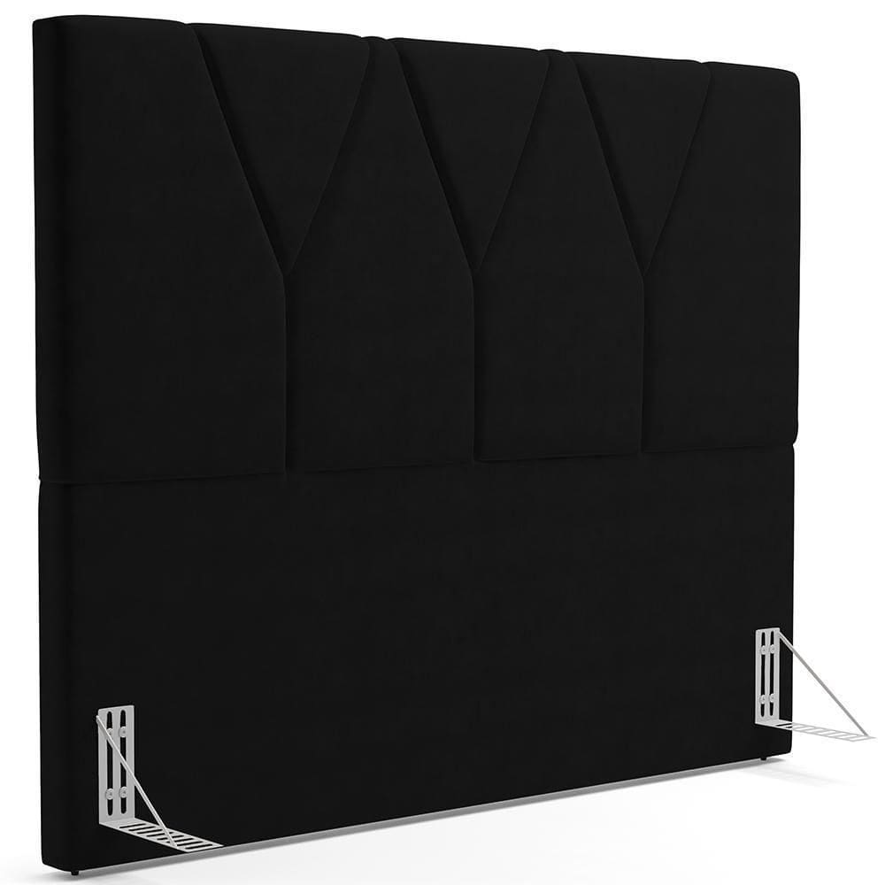 Cabeceira Cama Solteiro 100cm Aura Suede W01 Preto - Mpozenato