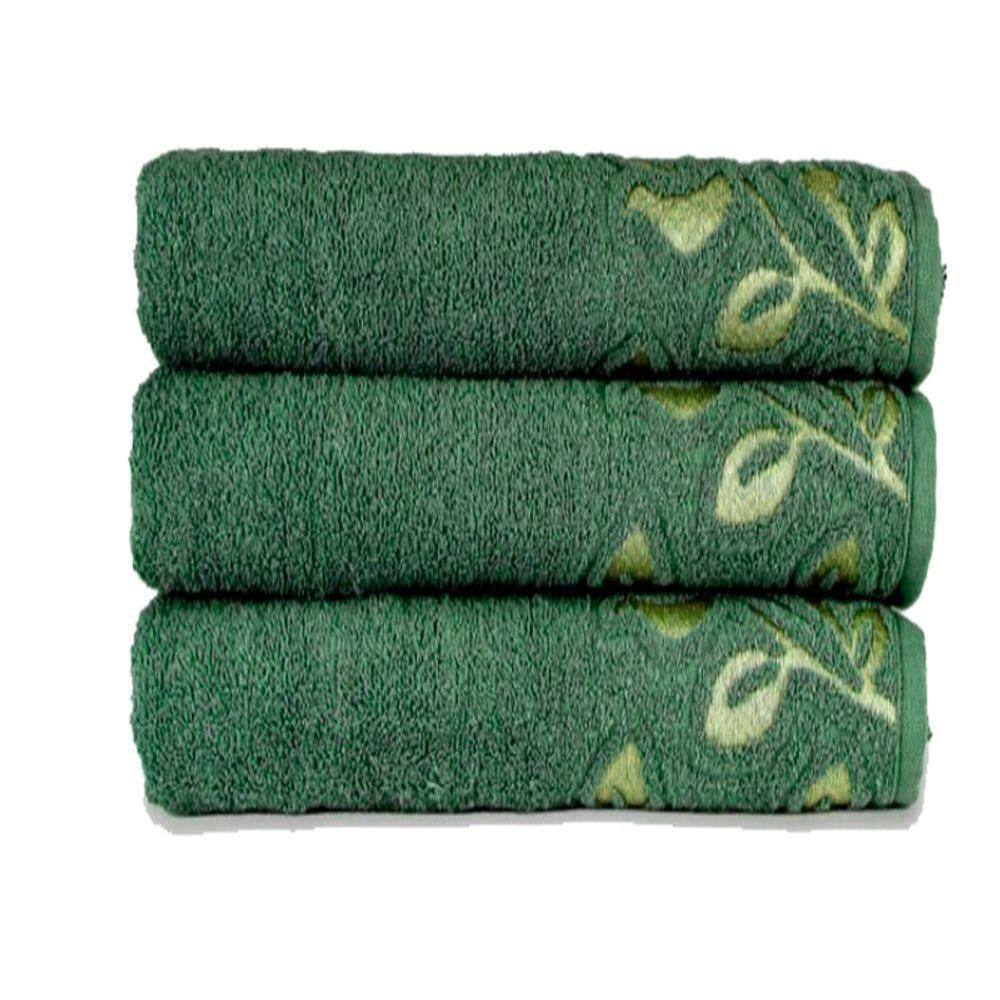 Toalha De Banho Lmpeter Guadalupe 75cm X 150cm Verde - 03 Unidades