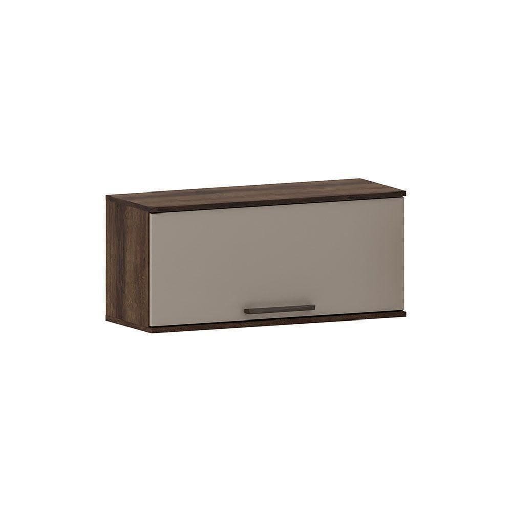 Armário Aéreo 80cm 1 Porta Basculante Luna Luciane Móveis Nogueira Dourado-cinammon