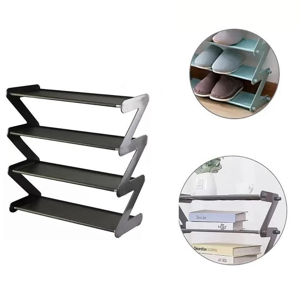 Sapateira Organizador Retro Reforçado 4 Prateleiras Porta