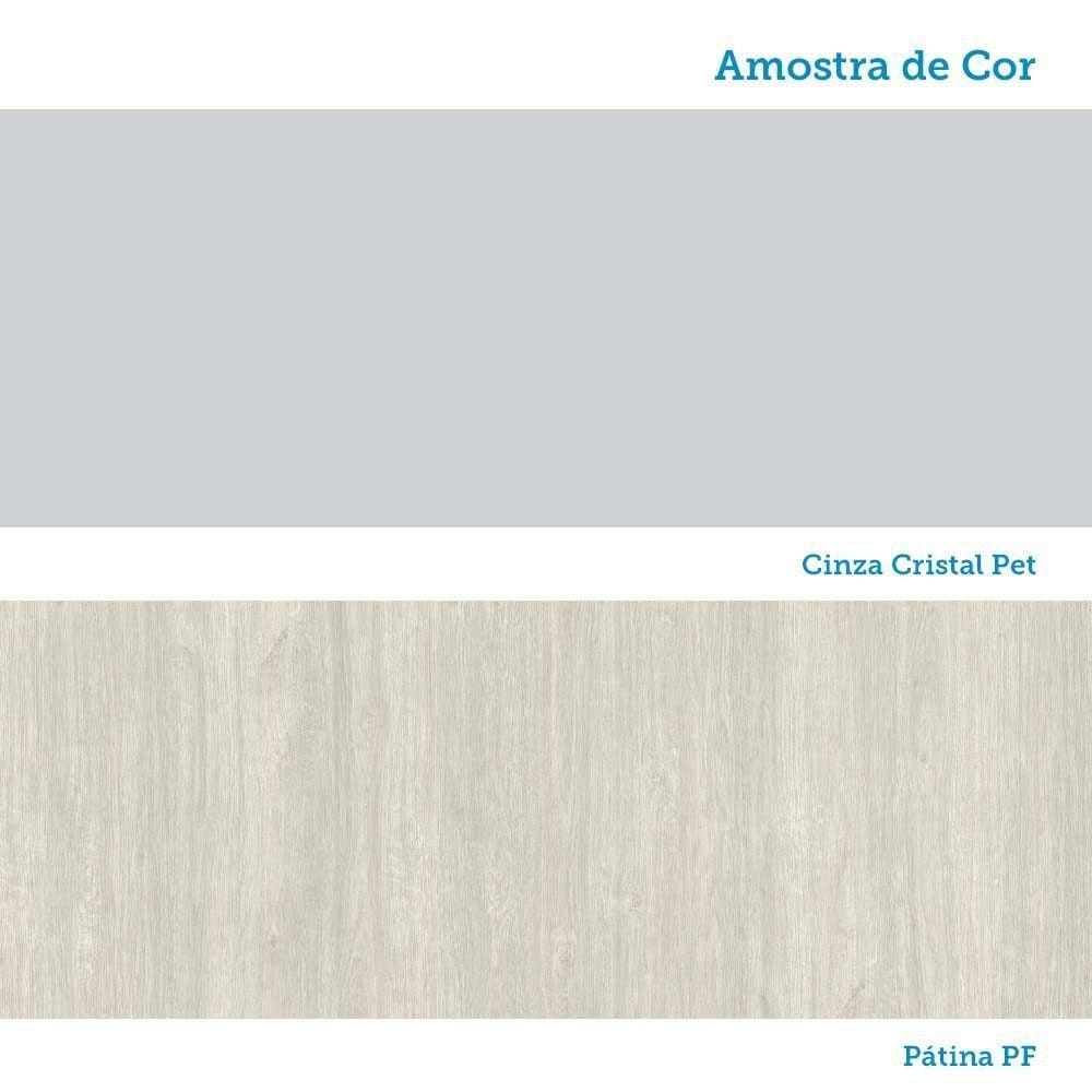 Armário Aéreo 80 Cm 2 Portas Art Luciane Móveis Pátina-cinza Cristal
