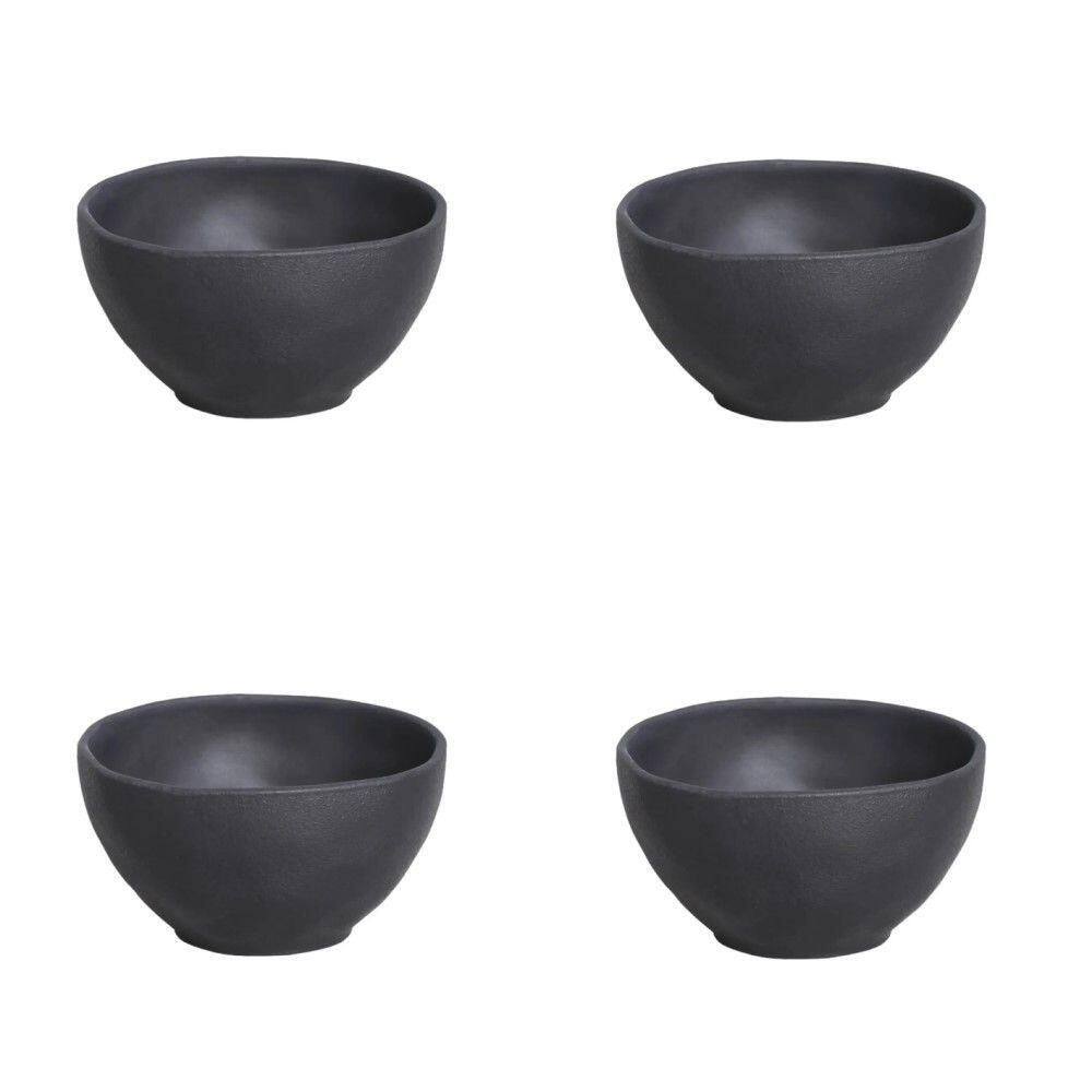 Conjunto De Cumbucas 04 Peças 560ml Orgânico Preto Matte Porto